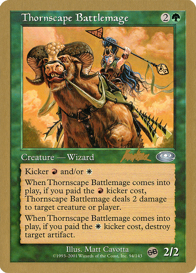 brian kibler mtg card Thornscape Battlemage (Brian Kibler) (SB) [World Championship Decks 20