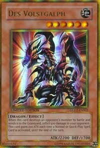 yugioh card des volstgalph PGLD-EN061 Genesis TCG Each time this card destroys an opponents monster as a result of battle and sends it to the Graveyard Des Volstgalph - Premium Gold