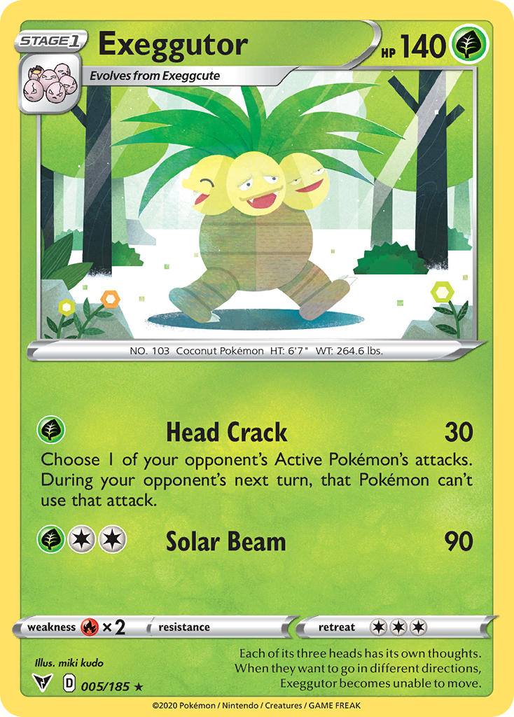 pokemon cards exeggutor Exeggutor (005/185) [Sword & Shield: Vivid Voltage]