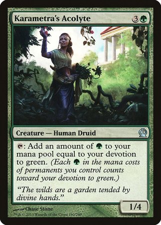 Karametra's Acolyte 2x FOIL THS MTG Theros Uncommon MINT green