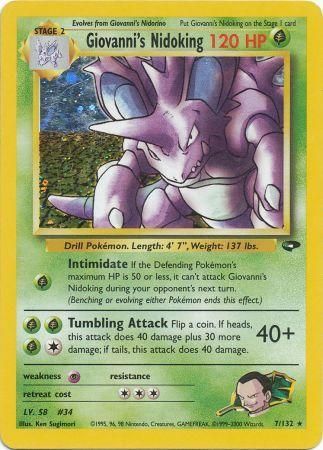 pokemon cards nidoking Giovanni's (7/132) [Gym Challenge Unlimited] Featuring a striking image Similar cards to Ram Option:Booster PACK (1 Pack) winterspell booster box