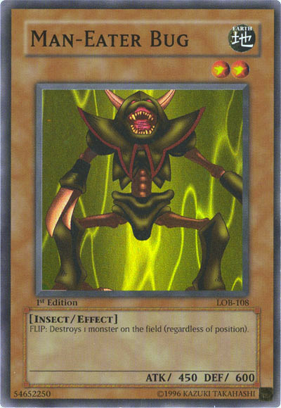 bug yugioh cards Man-Eater Bug [LOB-108] Super Rare