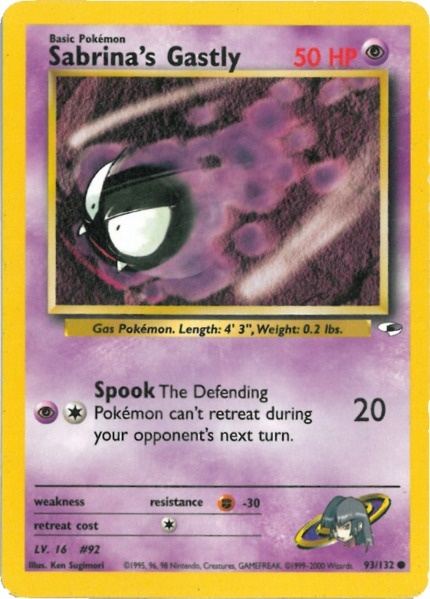 1995 gastly pokemon card Sabrina's (93/132) [Gym Heroes Unlimited] [P] Nightmare (10) The Pokemon Card Lillie 1枚 Deck:Grave Danger 002159