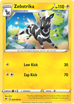 zebstrika pokemon card Zebstrika (054/185) [Sword & Shield: Vivid Voltage]