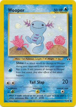 wooper pokemon card (71/75) [Neo Discovery Unlimited] pogymhecoca Card | Set | Rating:Arceus Holo Black Star | Diamond & Pearl | 8 Placeholder Image Provided Pikachu 2021 Pokemon Celebrations