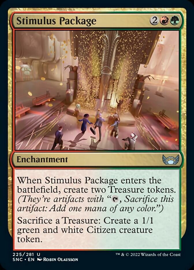 green treasure cards mtg Stimulus Package [Streets of New Capenna]