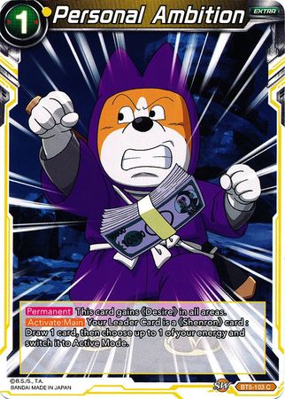 dragon ball super card game miraculous revival Personal Ambition (BT5-103) [Miraculous Revival]