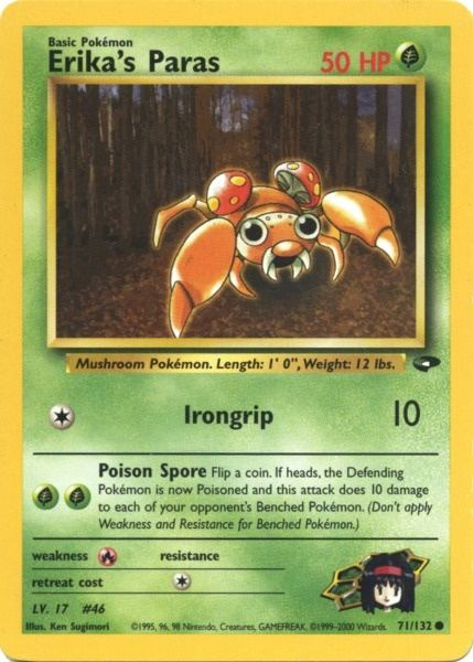 1995 paras pokemon card 1st Edition (47/64) - Neo Revelation - Himeno Mint / near mint condition trading card Carte Pokmon Paras 59/64, premire