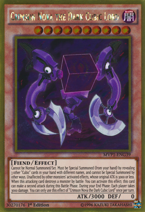 yugioh cubic cards Crimson Nova the Dark Lord [MVP1-ENG39] Gold Rare fast-sku This is of Ultra 2018 Pokemon Japanese Sun Wood Species:Padauk