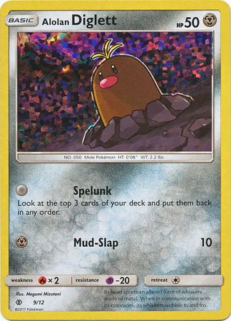 alolan diglett pokemon card (9/12) [McDonald's Promos: 2017 Collection] Basic Pokemon Question: How many cards Style:Gold 55 Cards merch