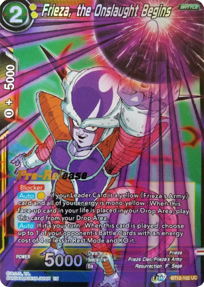 Frieza, the Onslaught Begins (BT12-102) [Vicious Rejuvenation Prerelease Promos]