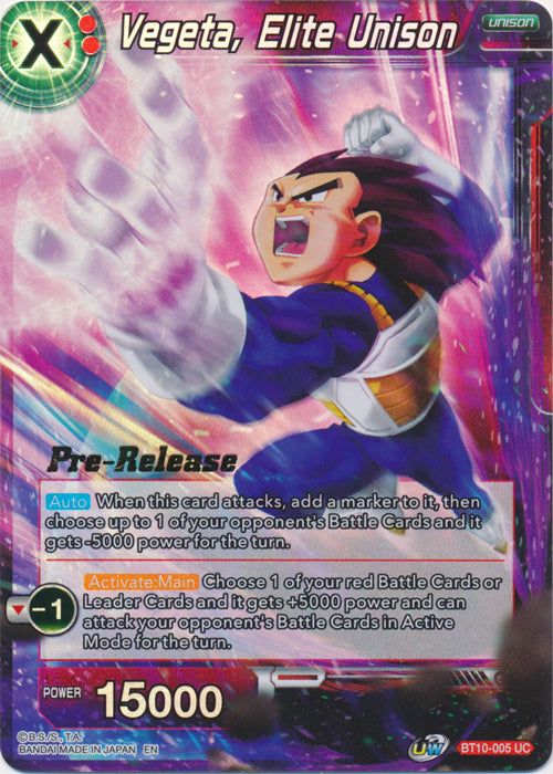 Vegeta, Elite Unison (BT10-005) [Rise of the Unison Warrior Prerelease Promos]