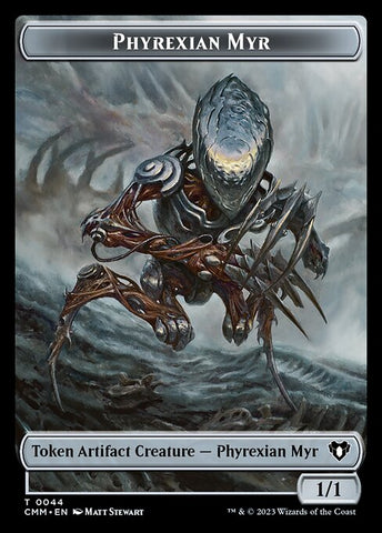 Treasure // Phyrexian Myr Double-Sided Token [Commander Masters Tokens]