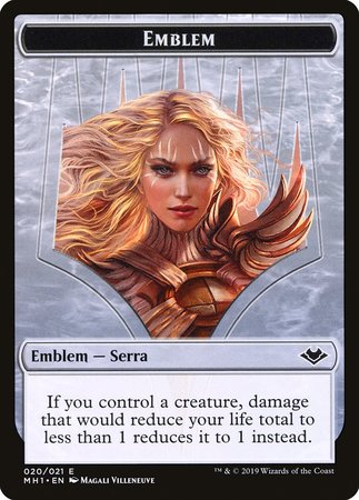 Bird (003) // Emblem - Serra the Benevolent (020) Double-sided Token [Modern Horizons Tokens]