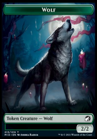 Wolf // Knight Double-sided Token [Innistrad: Midnight Hunt Commander]