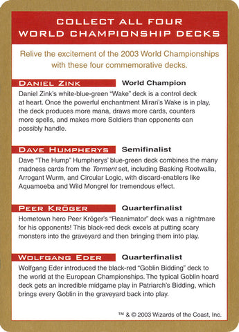 2003 World Championships Ad [World Championship Decks 2003]