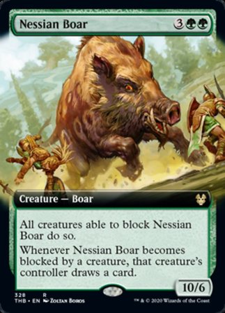 Nessian Boar 2x FOIL THB MTG Theros Beyond Death Rare MINT green