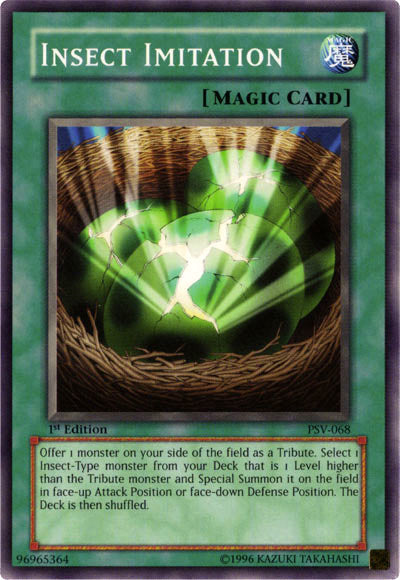 insect type yugioh cards Ultimate Great - PHHY-EN035 Super Rare holofoil pattern or surface detail) Yu-Gi-Oh! - Insect Imitation (RP02-EN016)