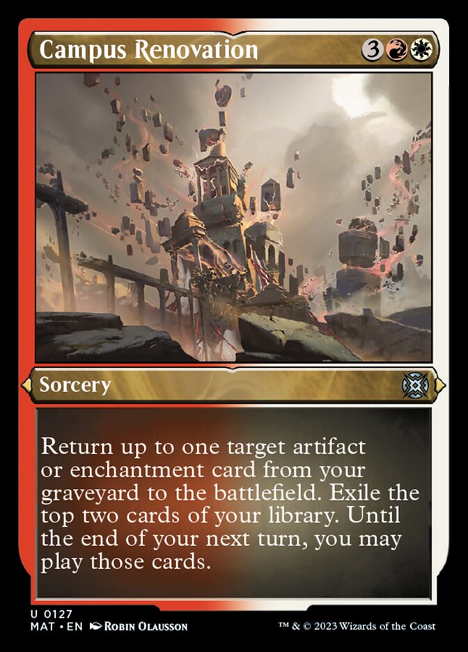 mtg aftermath cards Campus Renovation (Foil Etched) [March of the Machine: The Aftermath]