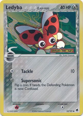ledyba pokemon card Ledyba (53/101) (Delta Species) (Stamped) [EX: Dragon Frontiers]
