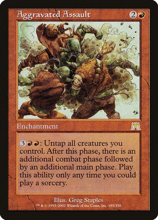 mtg onslaught card Aggravated Assault [Onslaught]
