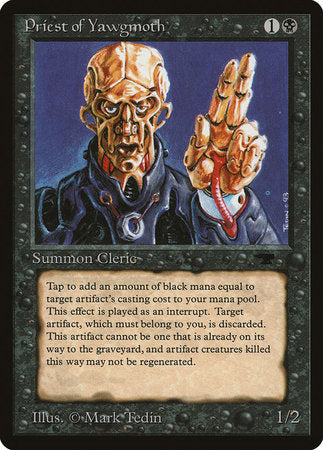 mtg yawgmoth card Priest of [Antiquities] tap Yawgmoth Demon and it deals 2 damage to you. Yawgmoth's Vile Offering | Magic: