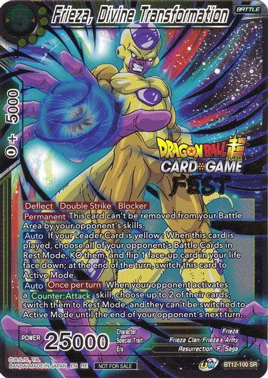 dragon ball super card game fest Frieza, Divine Transformation (Card Game Fest 2022) (BT12-100) [Tourna