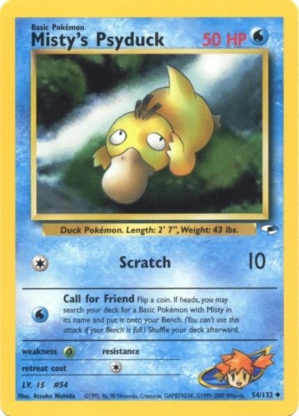 1995 psyduck pokemon card Own Autographed Vintage 1st Gen Limited Supply Colorless Artist Psyduck - Secluded Springs A4a-093
