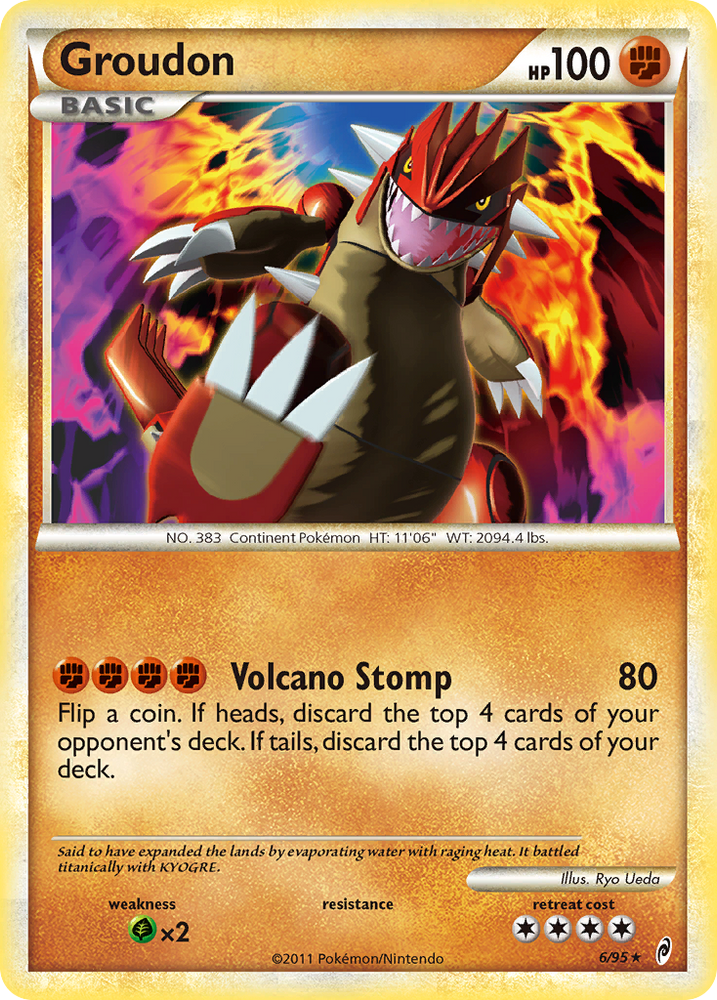 groundon pokemon card Groudon 006/028 Fighting / 130 / Basic Attack 1 Team Magma's Groudon EX Pokemon