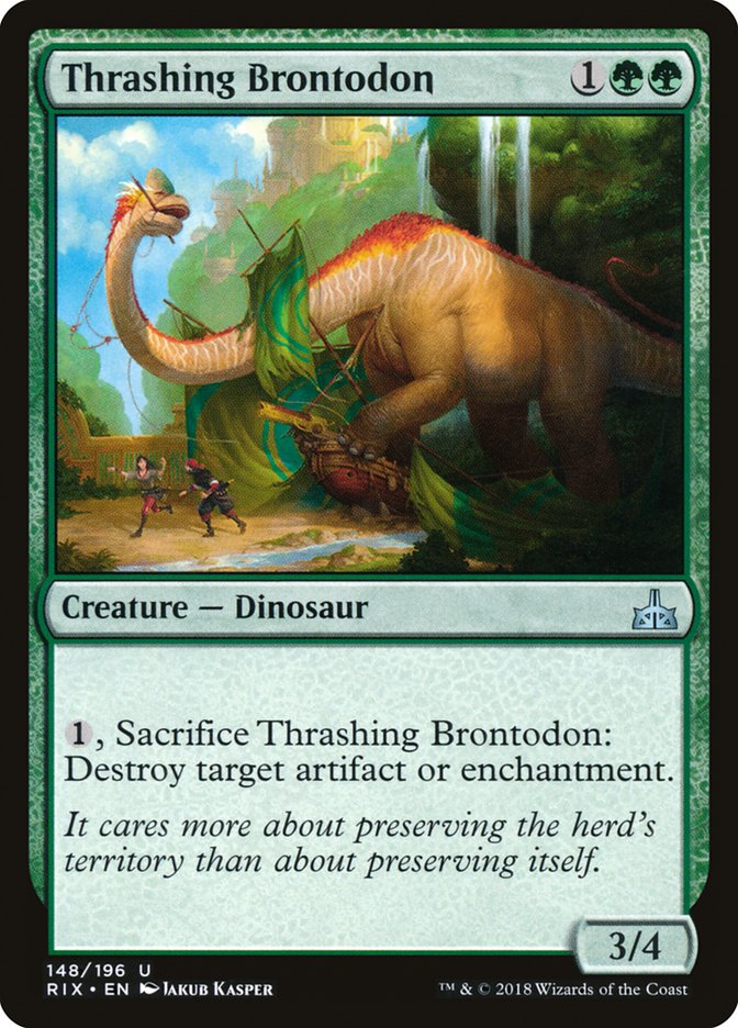 Thrashing Brontodon [Rivals of Ixalan] | Games A Plunder