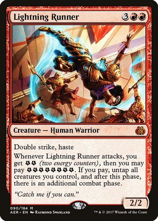 mtg cards with revolt Lightning Runner [Aether Revolt]