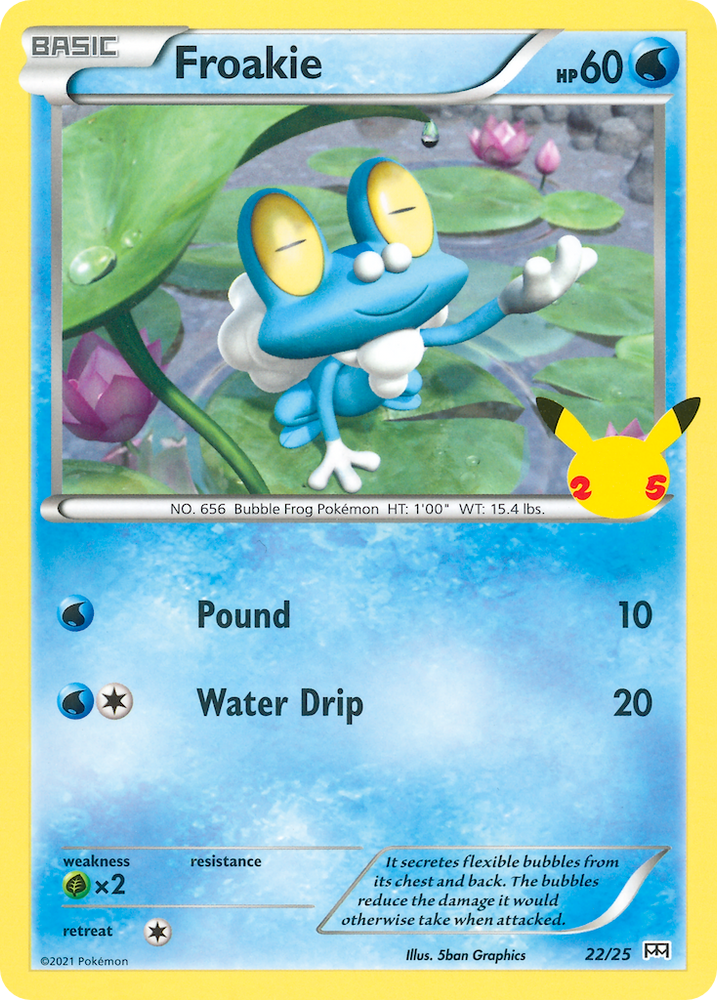 mcdonald's froakie pokemon card 22/25 Holo Rare McDonalds 25th Anniversary Near M Evolves from null Type Froakie - 22/25 - McDonald's