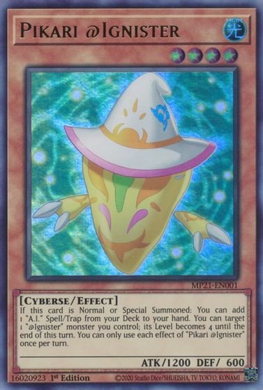 yugioh ignister cards Pikari @Ignister [MP21-EN001] Ultra Rare
