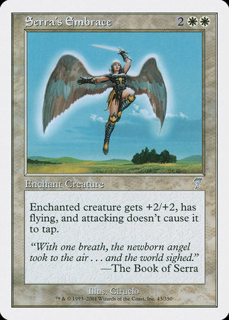 serra mtg cards Serra's Embrace [Seventh Edition] Mint / near mint condition trading card Serra the Benevolent | Modern