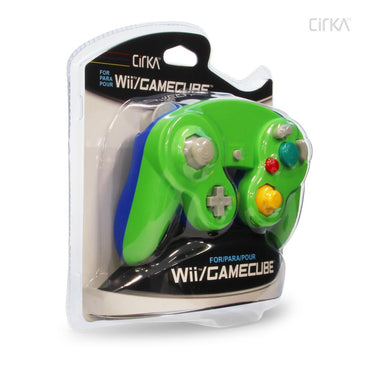 Green & Blue Brand New Cirka Wired Controller For GameCube & Wii