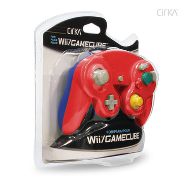 Red & Blue Brand New Cirka Wired Controller For GameCube & Wii